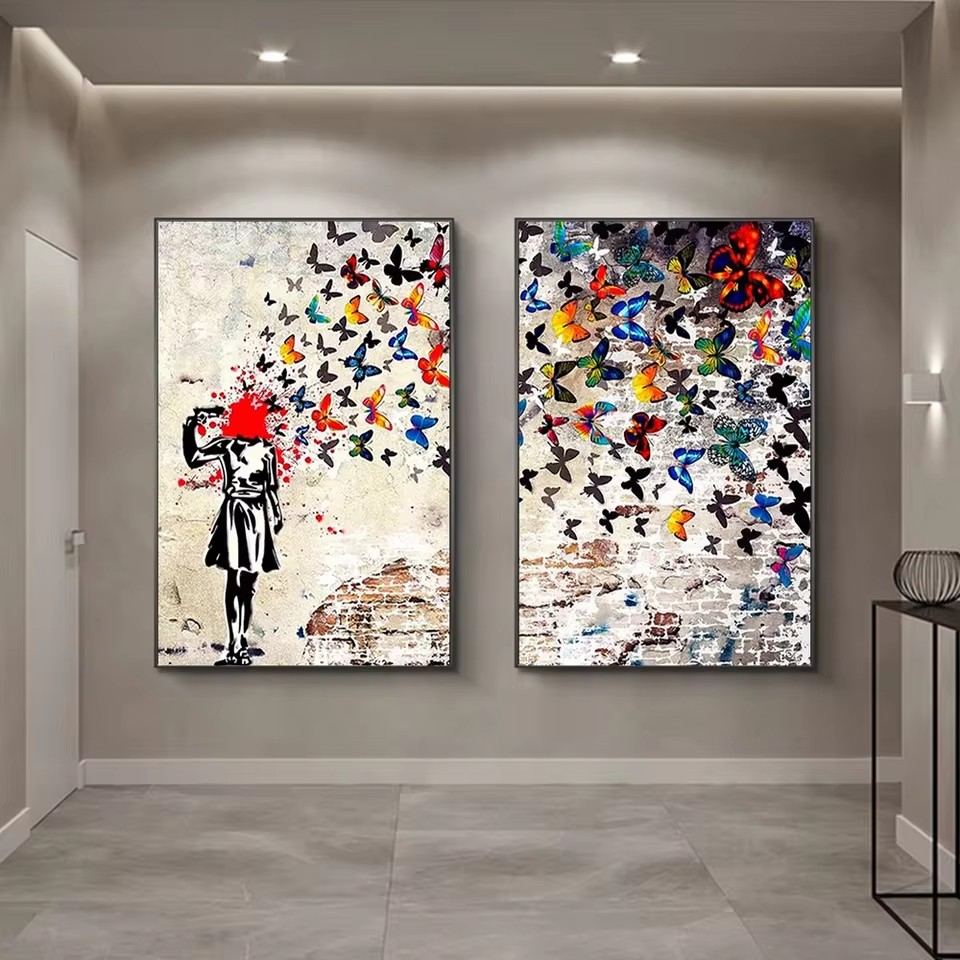 Banksy Butterfly Girl Poster a - Home Decor Niche のレビューと価格