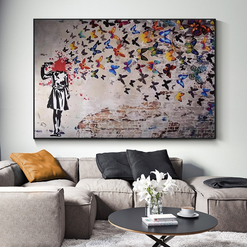 Banksy Butterfly Girl Poster a - Home Decor Niche のレビューと価格