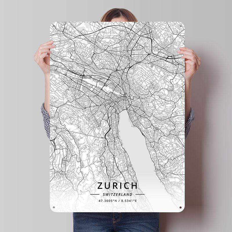 Zurich Switzerland Tin Sign Wa - Home Decor Zurich のレビューと価格