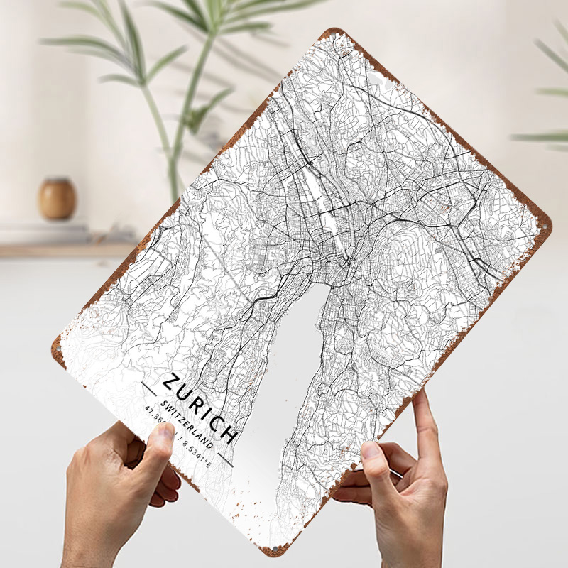 Zurich Switzerland Tin Sign Wa - Home Decor Zurich のレビューと価格