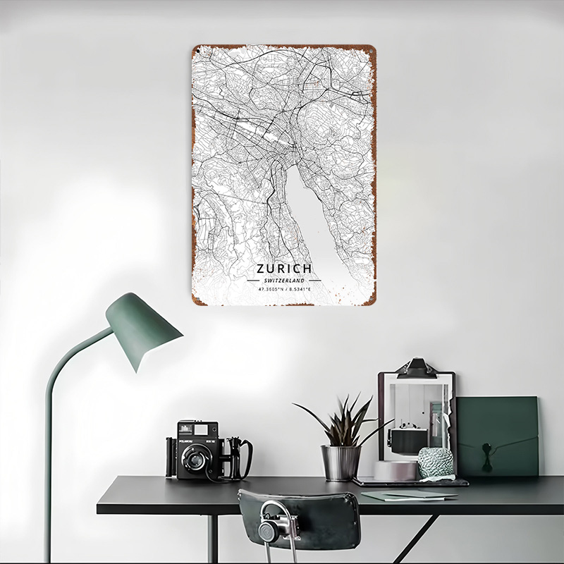 Zurich Switzerland Tin Sign Wa - Home Decor Zurich のレビューと価格