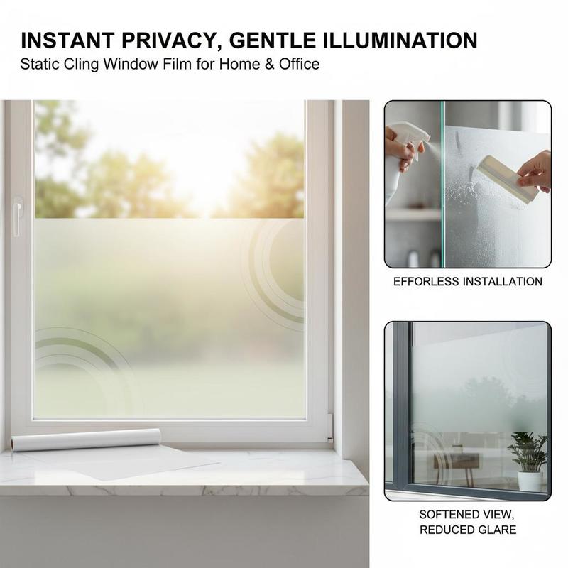 Frosted Window Cover 23.6 in x - X Home Decor のレビューと価格