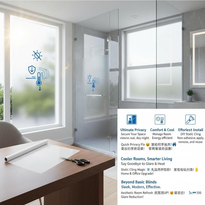 Frosted Window Cover 23.6 in x - X Home Decor のレビューと価格