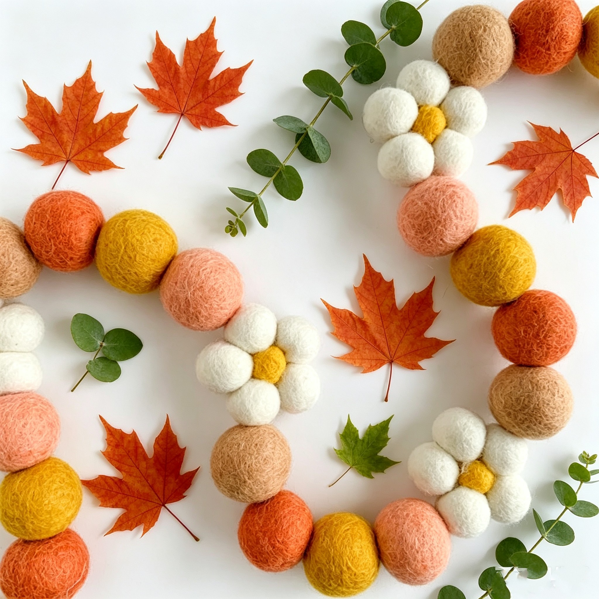 Ins Wool Felt Balls Daisy Flow - Home Decor Garland のレビューと価格