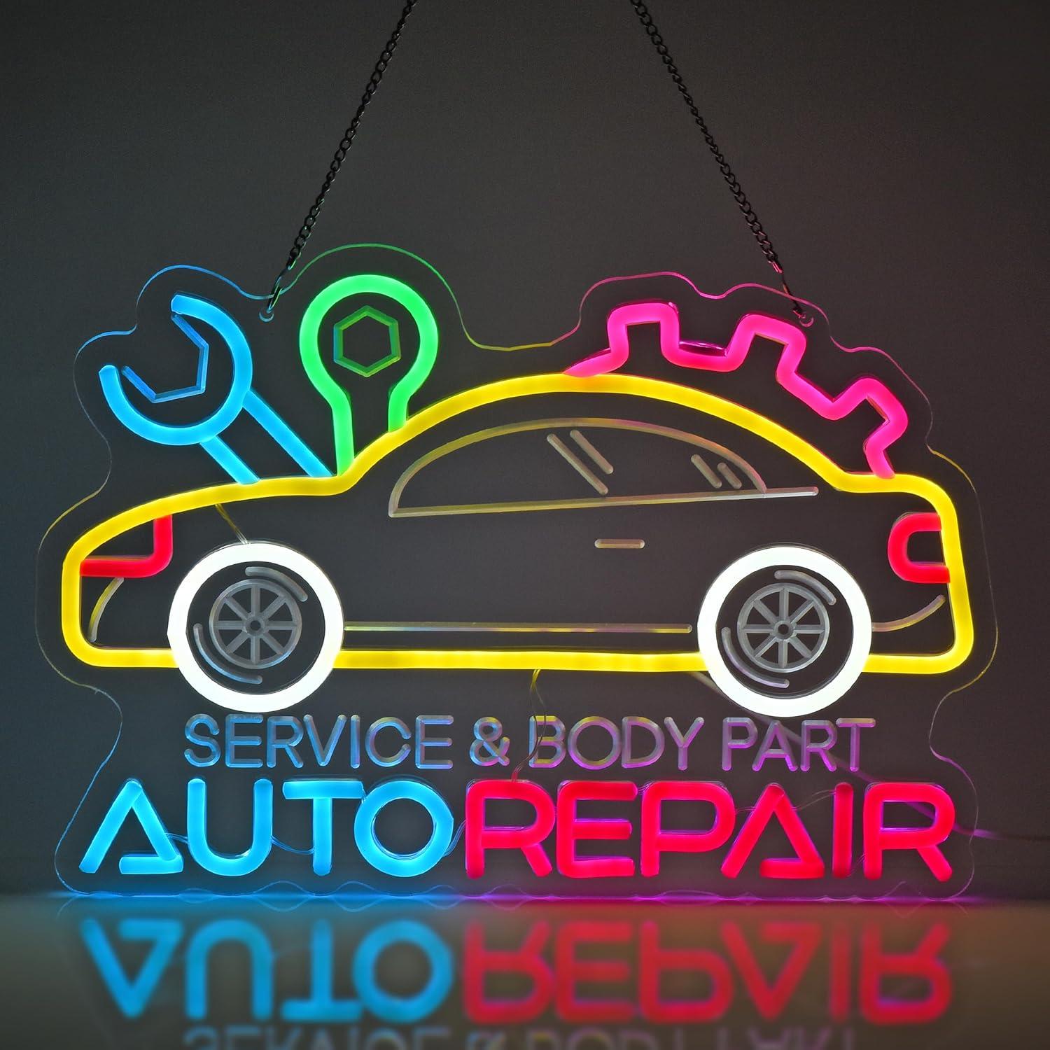 Auto Repair Neon Sign Neon Lig - Home Decor Wall Art のレビューと価格