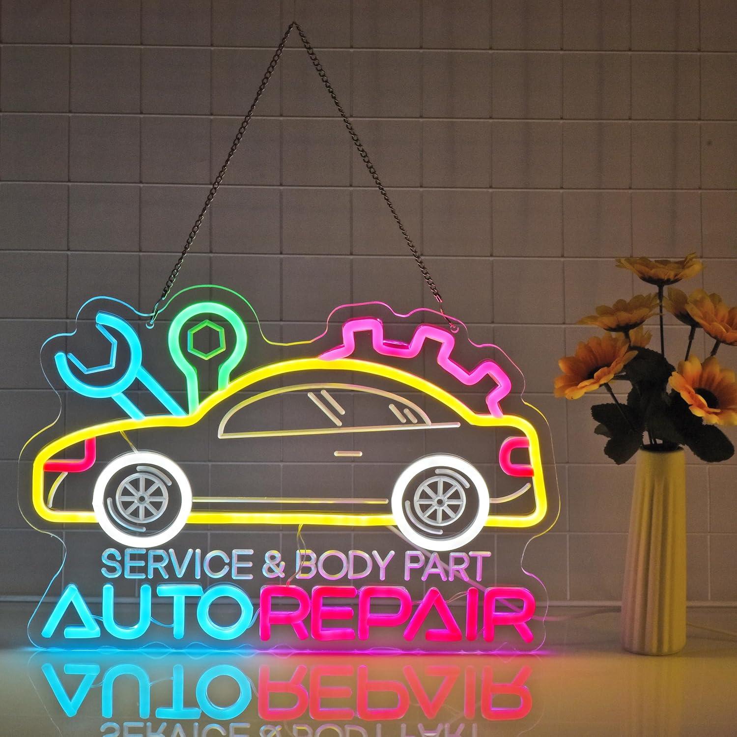 Auto Repair Neon Sign Neon Lig - Home Decor Wall Art のレビューと価格
