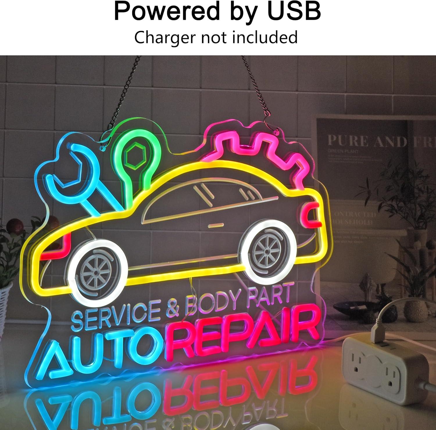 Auto Repair Neon Sign Neon Lig - Home Decor Wall Art のレビューと価格