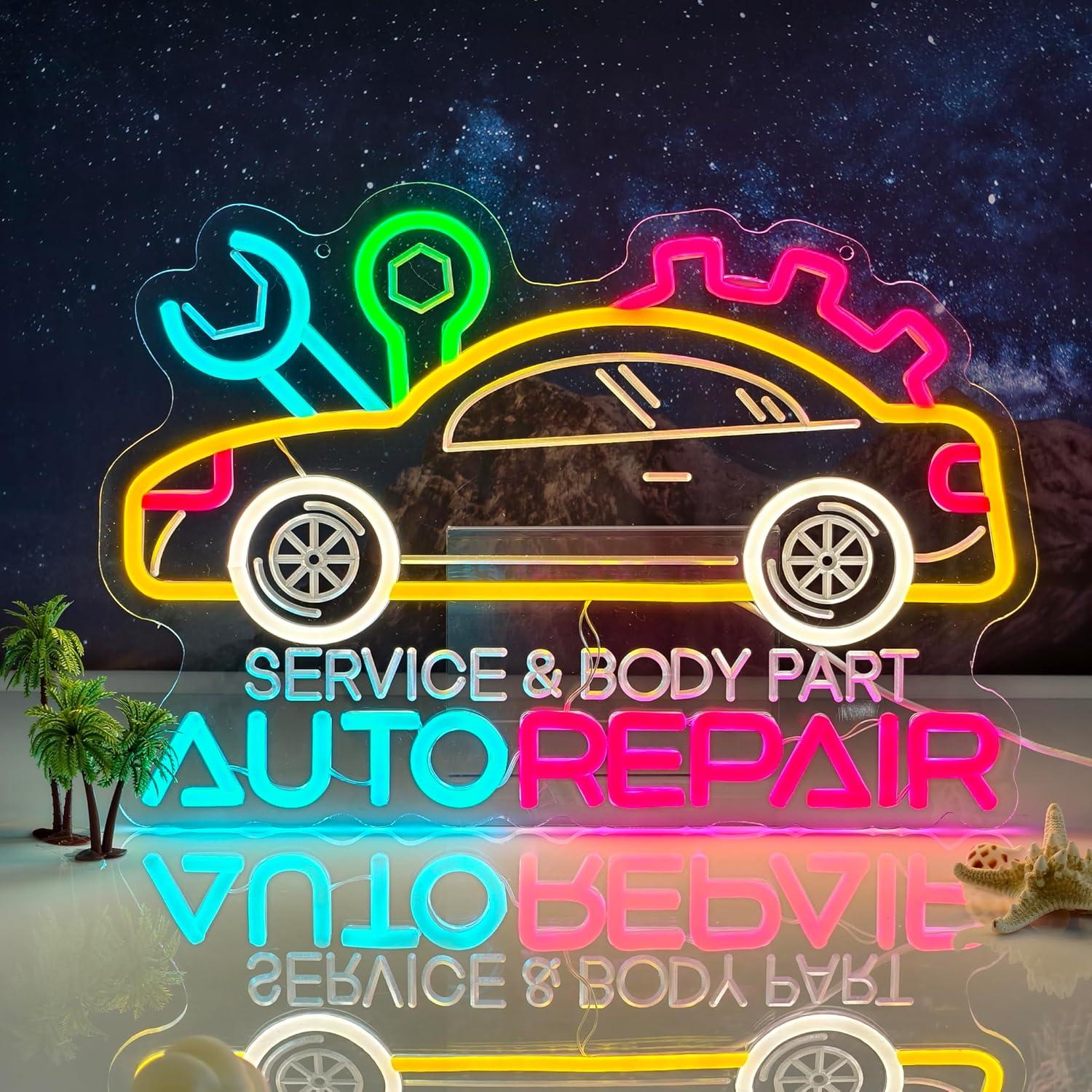 Auto Repair Neon Sign Neon Lig - Home Decor Wall Art のレビューと価格