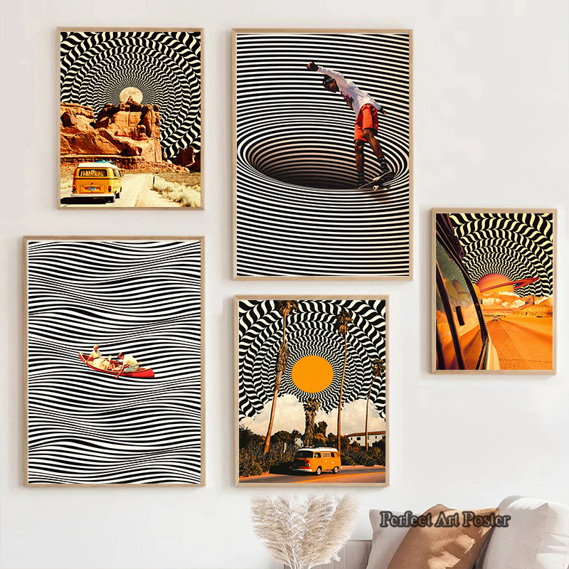 Optical Art Posters and Prints - Home Decor Orange のレビューと価格