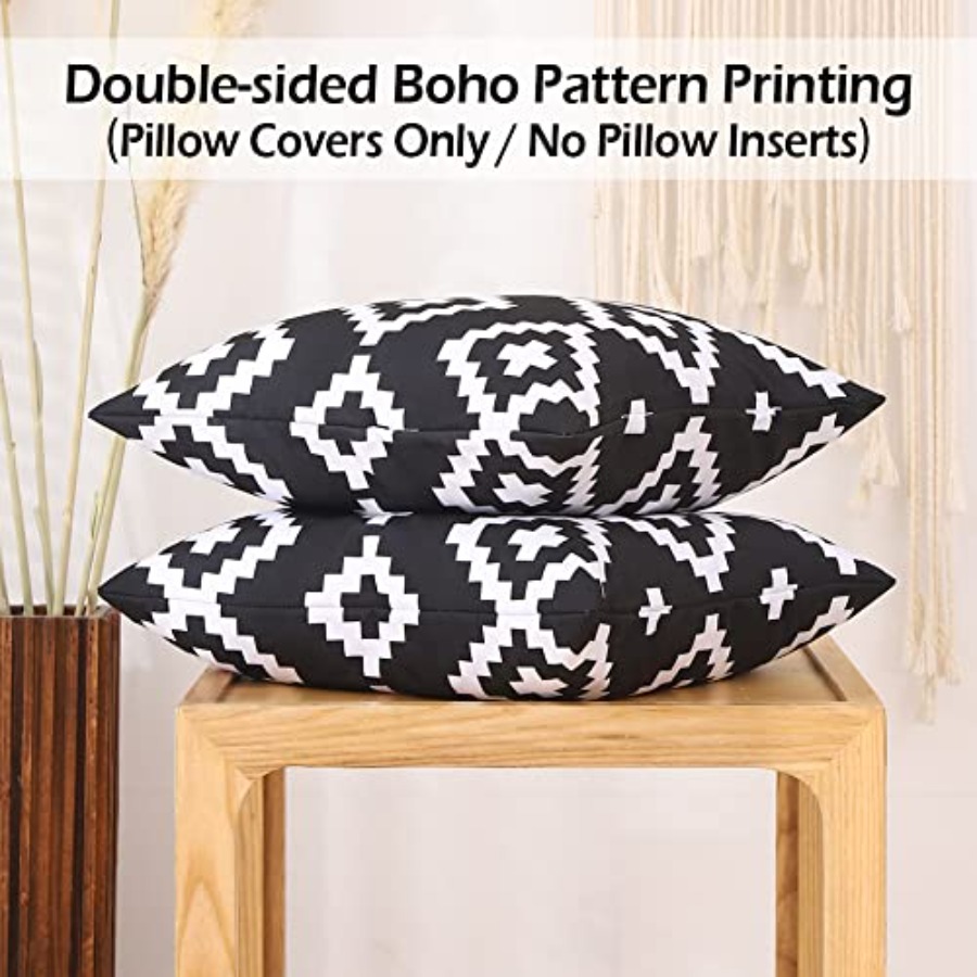 Black and White Outdoor Pillow - Decorative Throw Pillow のレビューと価格