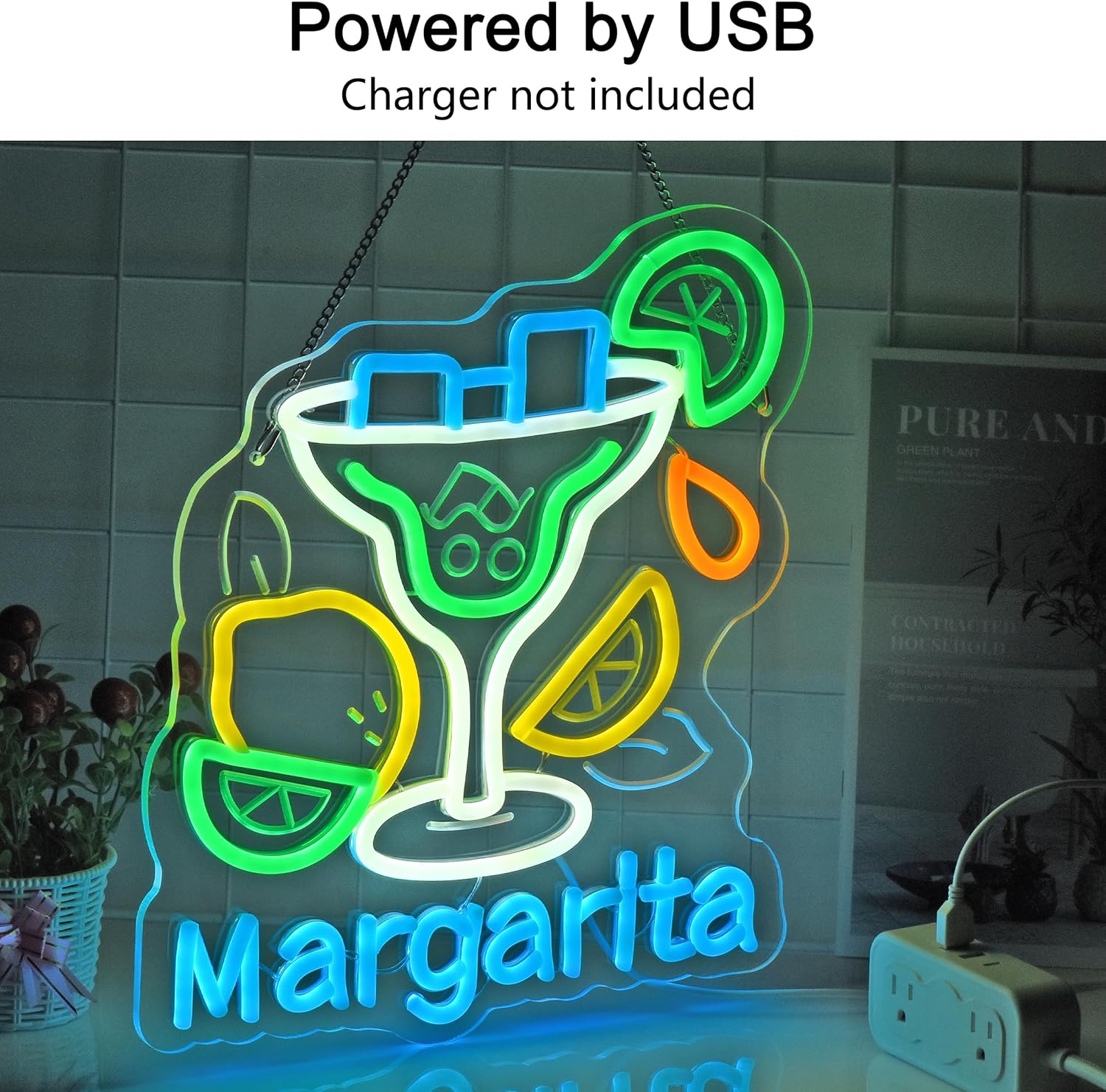 Margarita Neon Sign Wall Art D - Home Decor Wall Art のレビューと価格