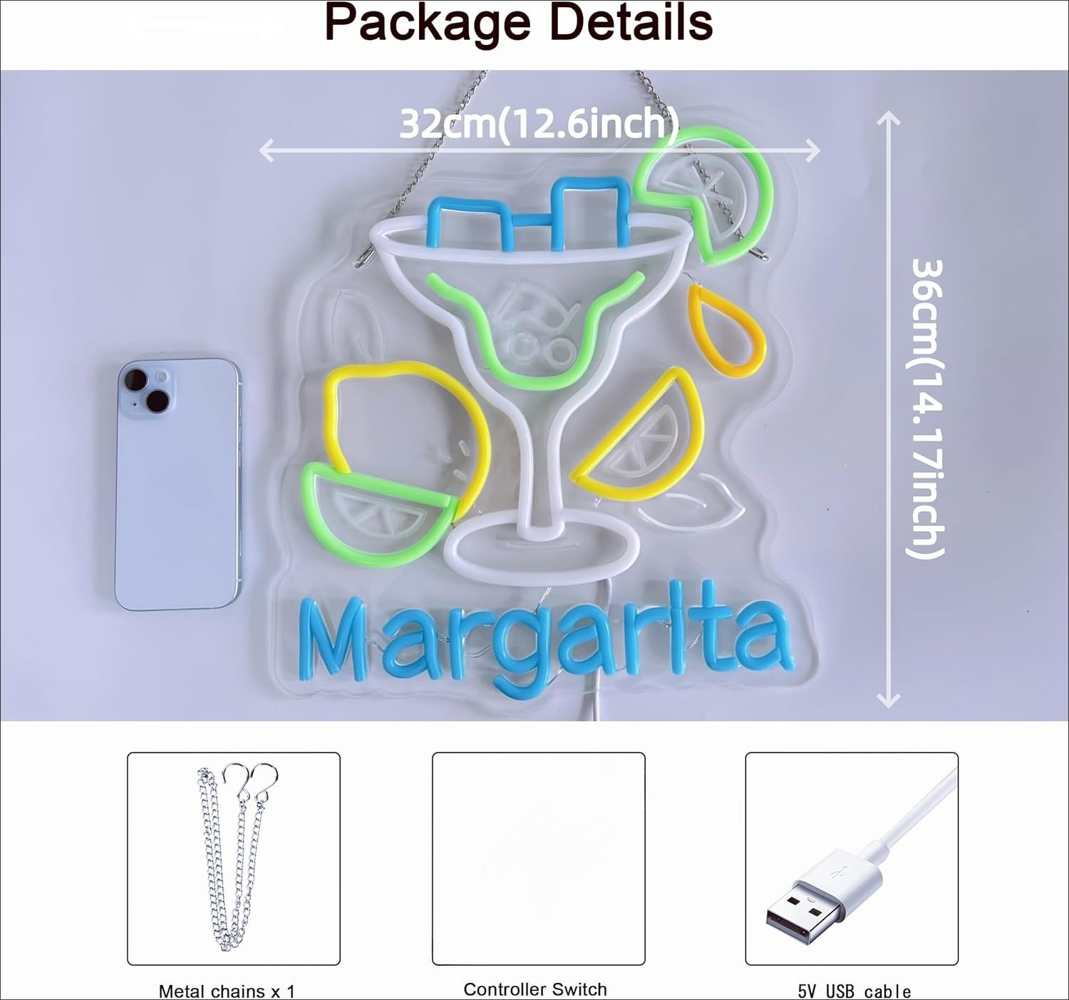 Margarita Neon Sign Wall Art D - Home Decor Wall Art のレビューと価格