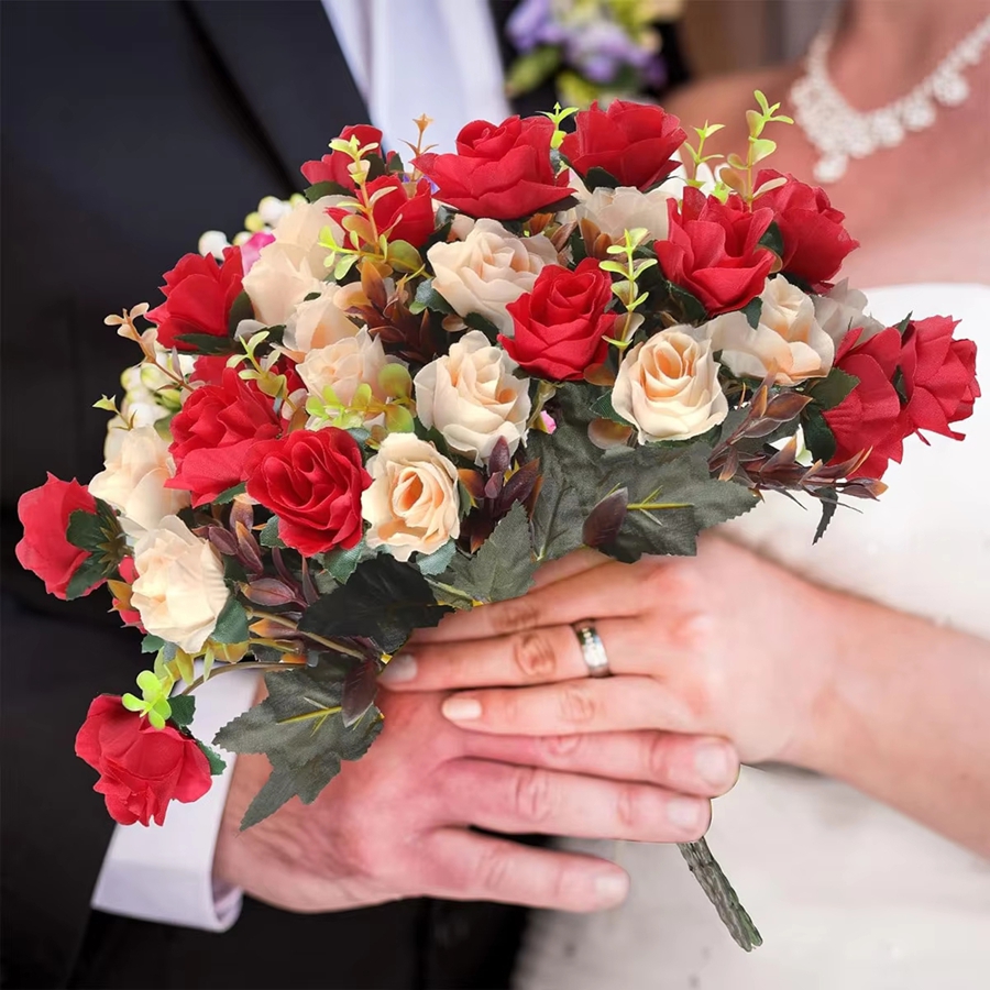 Artificial Flowers Silk Rose W - Home Decor Garland のレビューと価格