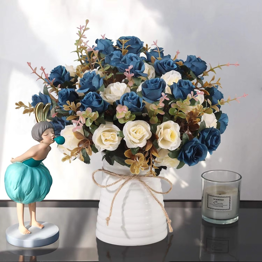 Artificial Flowers Silk Rose W - Home Decor Garland のレビューと価格