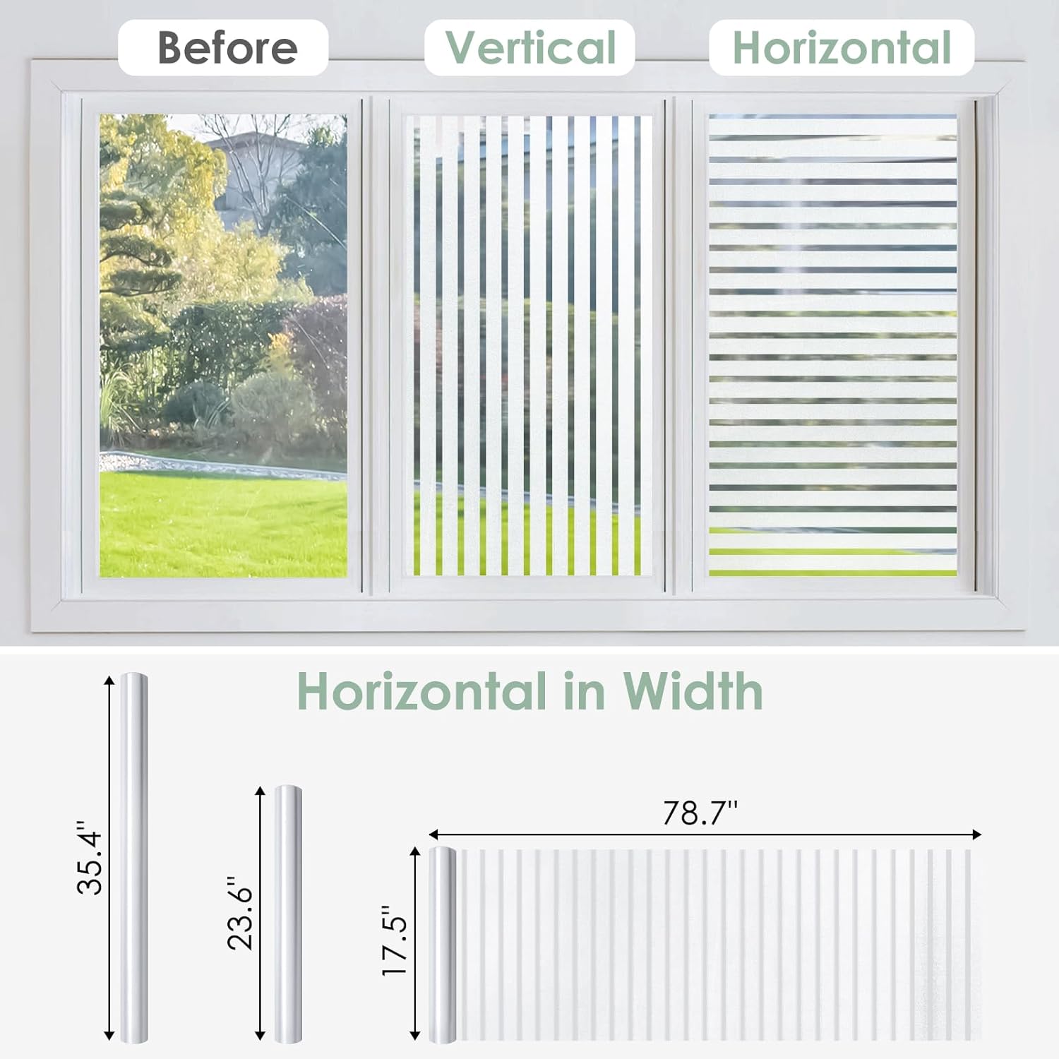 Frosted Stripe Window Privacy  - X Home Decor のレビューと価格