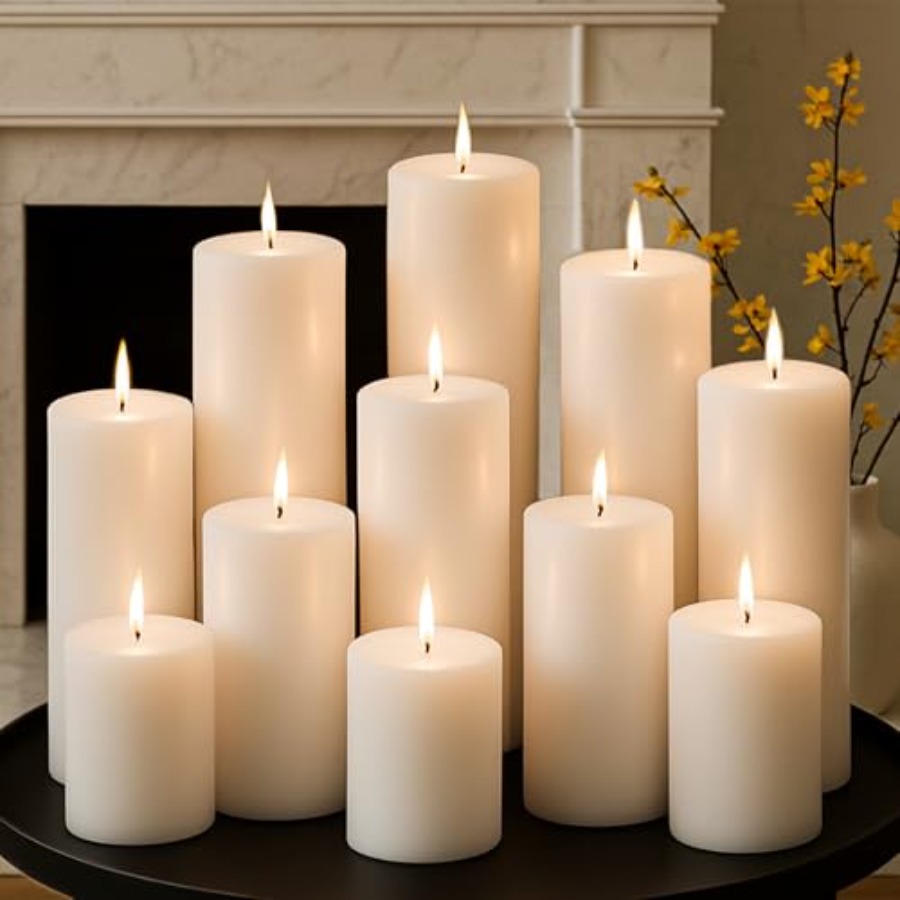 Pillar Candles Set 12 Packs 2. - X Home Decor のレビューと価格