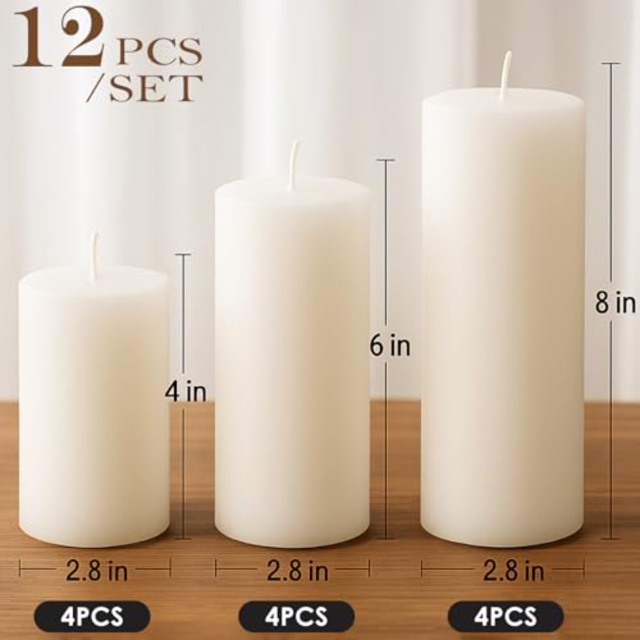 Pillar Candles Set 12 Packs 2. - X Home Decor のレビューと価格