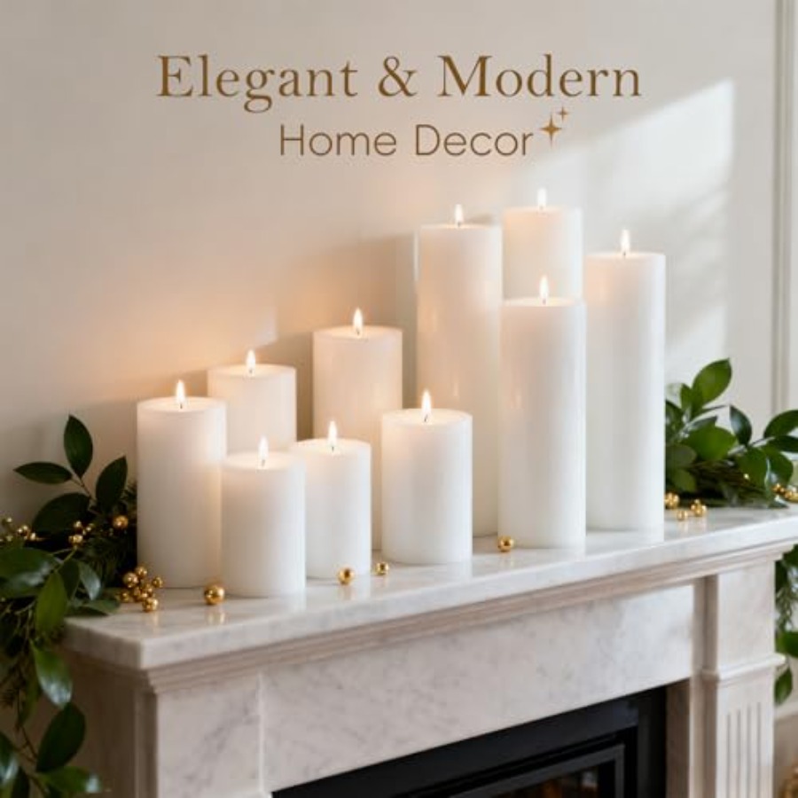 Pillar Candles Set 12 Packs 2. - X Home Decor のレビューと価格