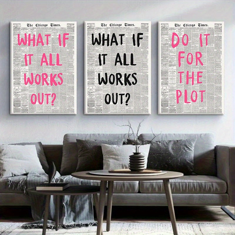 3PCS Canvas With Frame Motivat - Home Decor Quotes On Wall のレビューと価格