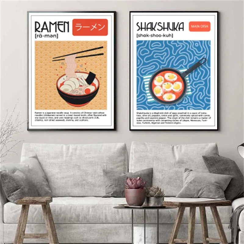 Asian Food Canvas Painting Pos - Home Decor Korea のレビューと価格