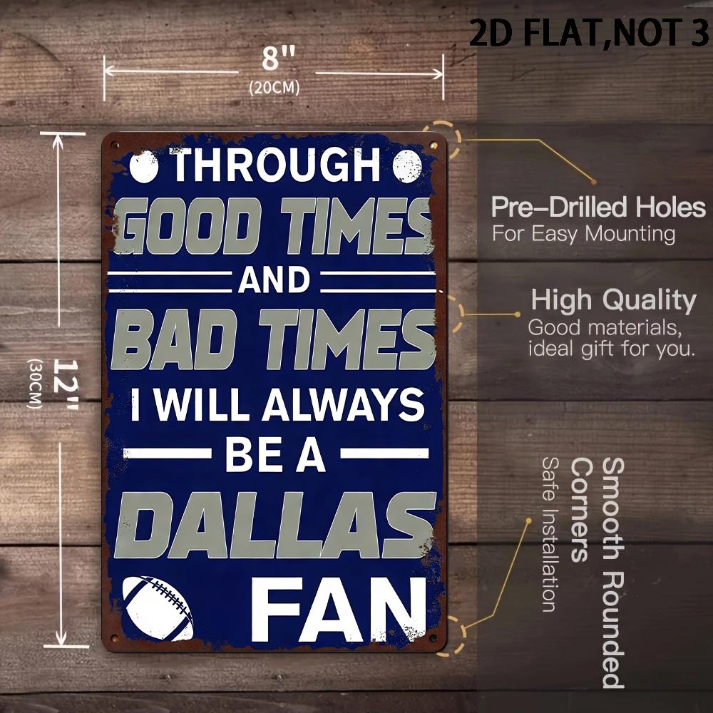 2D Flat Dallas Metal Sign, 8x1 - Home Decor Dallas のレビューと価格