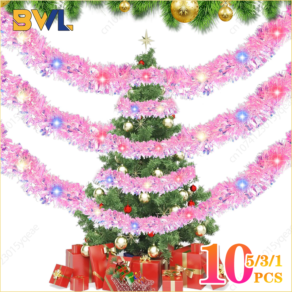 1-10PCS Pink Tinsel Garland Sh - Home Decor Garland のレビューと価格