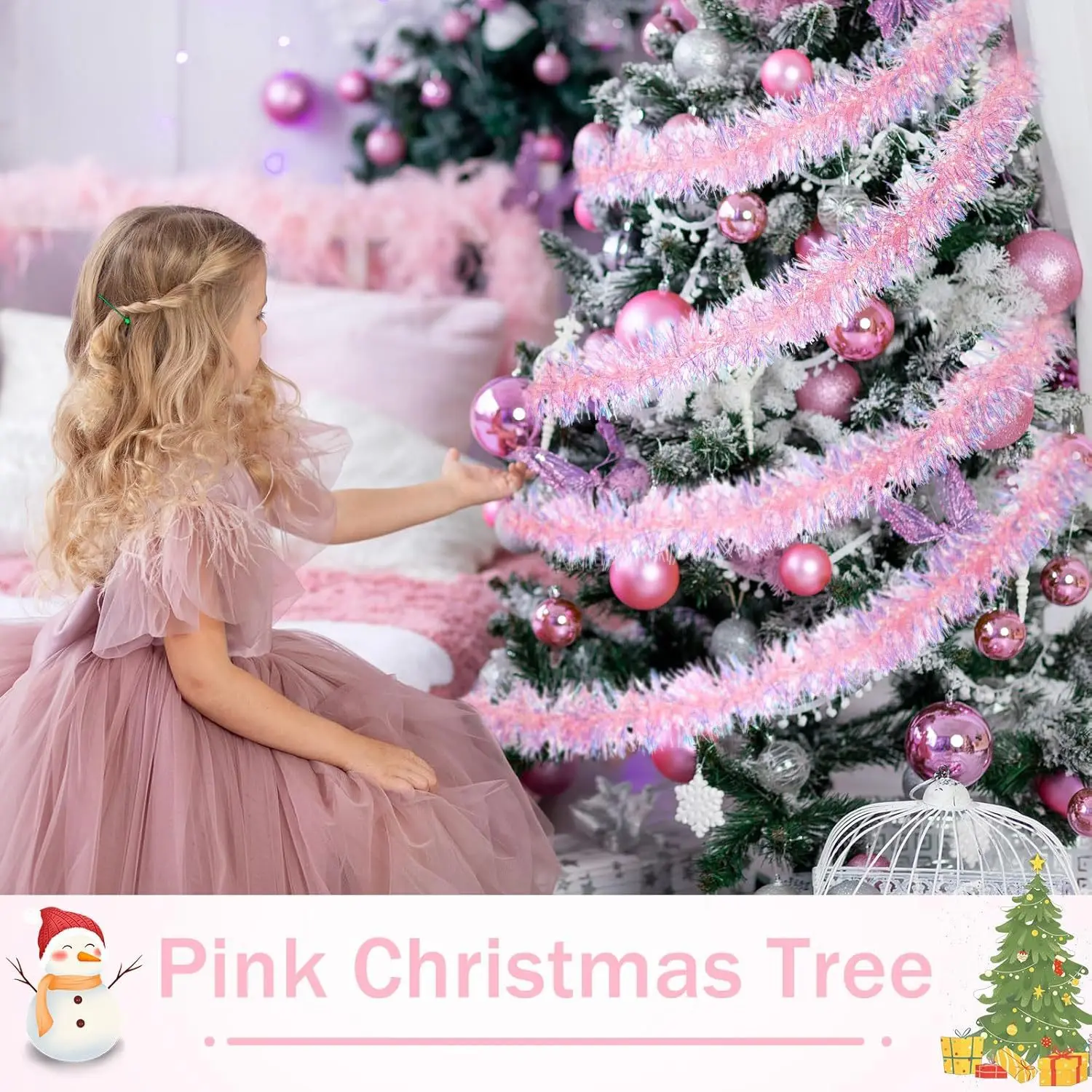 1-10PCS Pink Tinsel Garland Sh - Home Decor Garland のレビューと価格