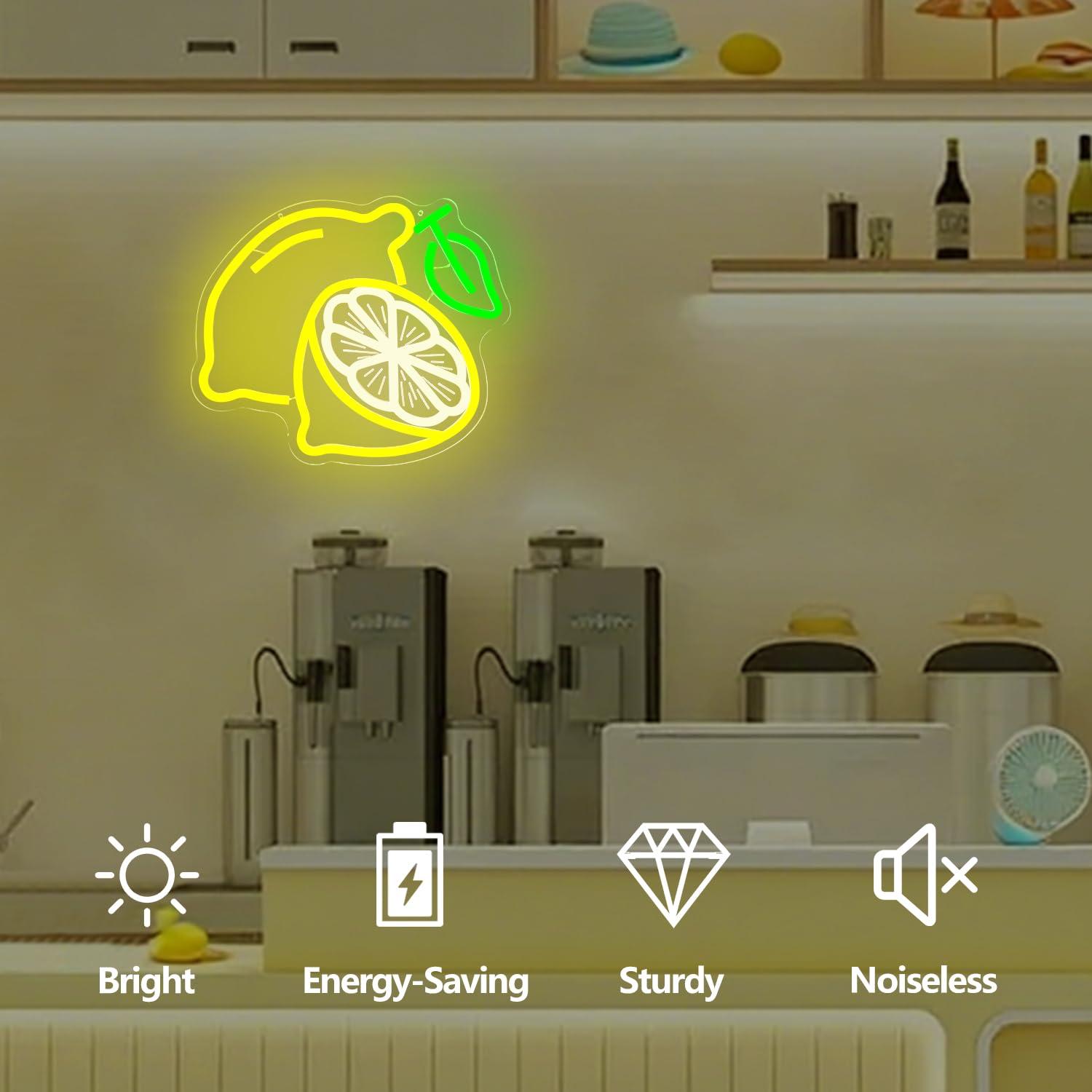 Lemon Neon Sign Dimmable LED L - Home Decor Wall Art のレビューと価格