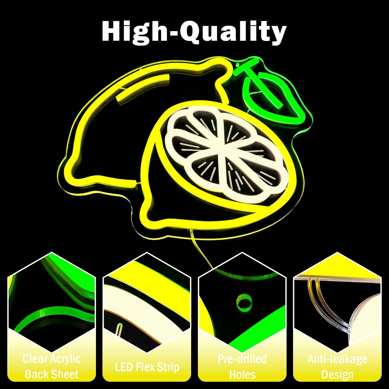 Lemon Neon Sign Dimmable LED L - Home Decor Wall Art のレビューと価格