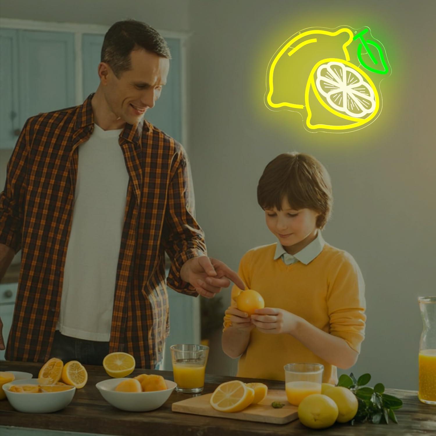Lemon Neon Sign Dimmable LED L - Home Decor Wall Art のレビューと価格