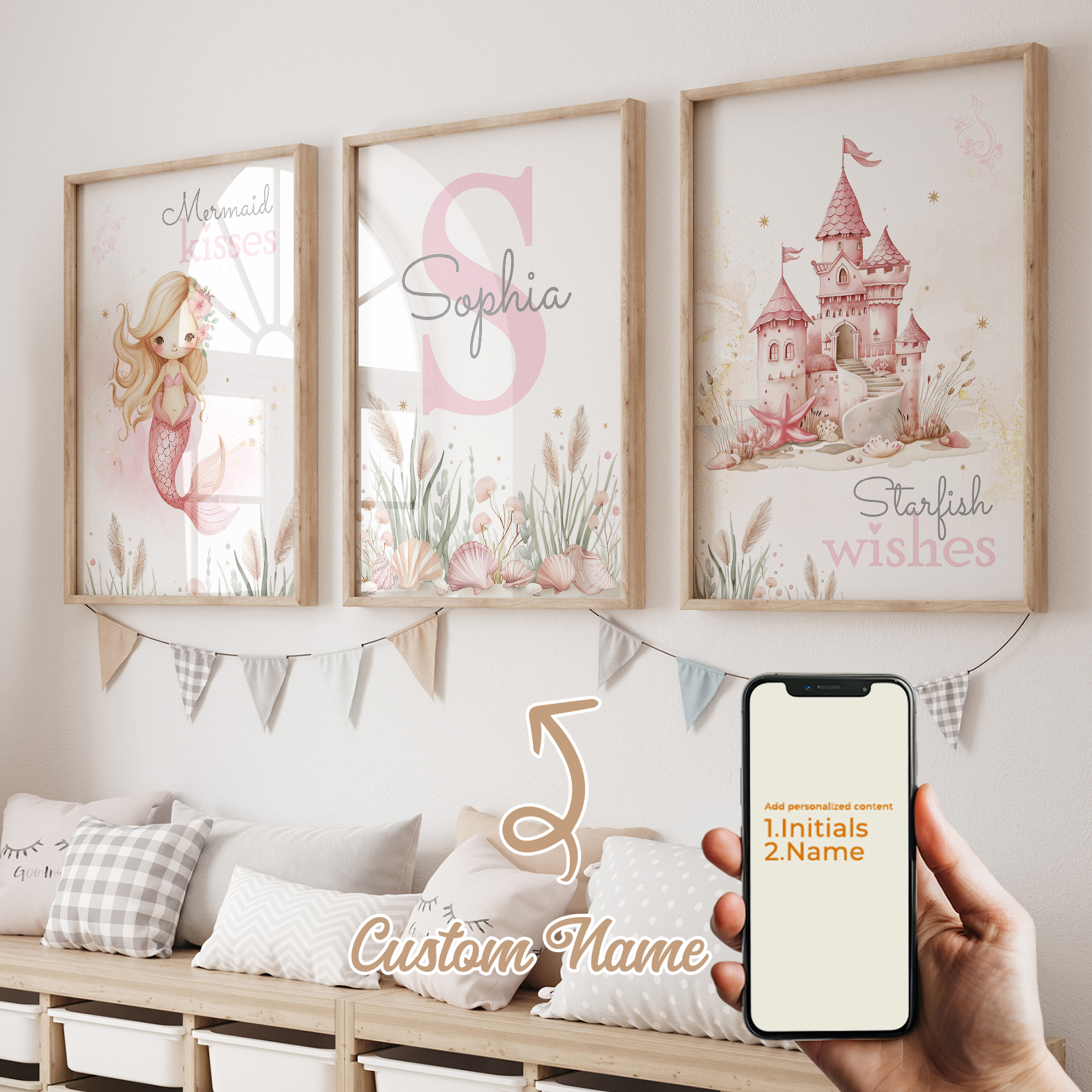 3pcs Personalized Custom Name  - Home Decor Foto のレビューと価格