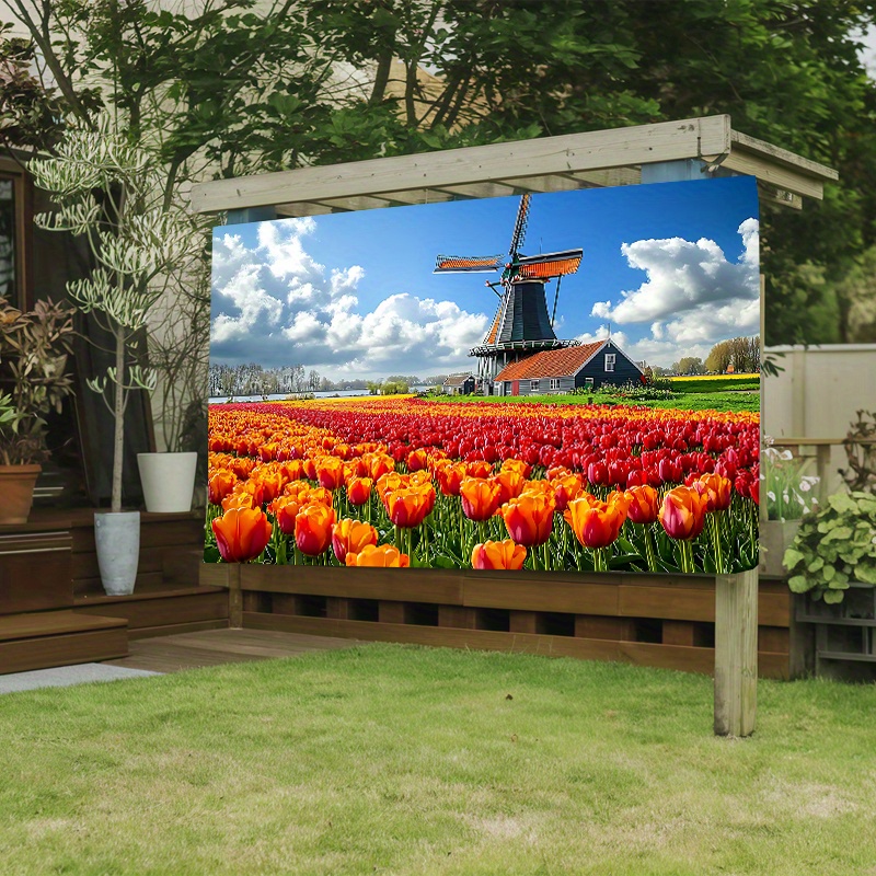 Windmill Tulip Field Netherlan - Home Decor Netherlands のレビューと価格