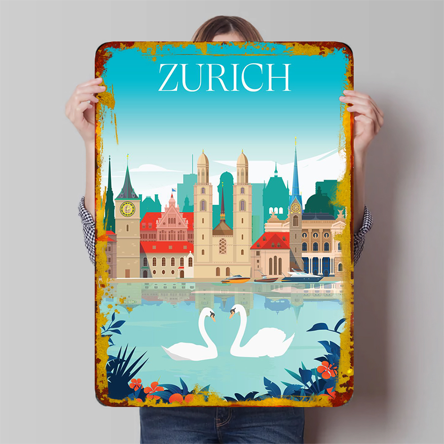 Zurich City Skyline with Lake  - Home Decor Zurich のレビューと価格