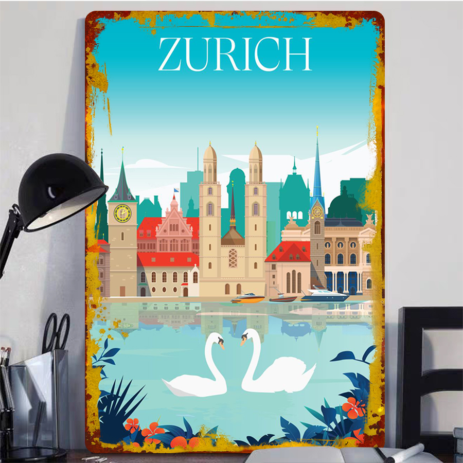 Zurich City Skyline with Lake  - Home Decor Zurich のレビューと価格