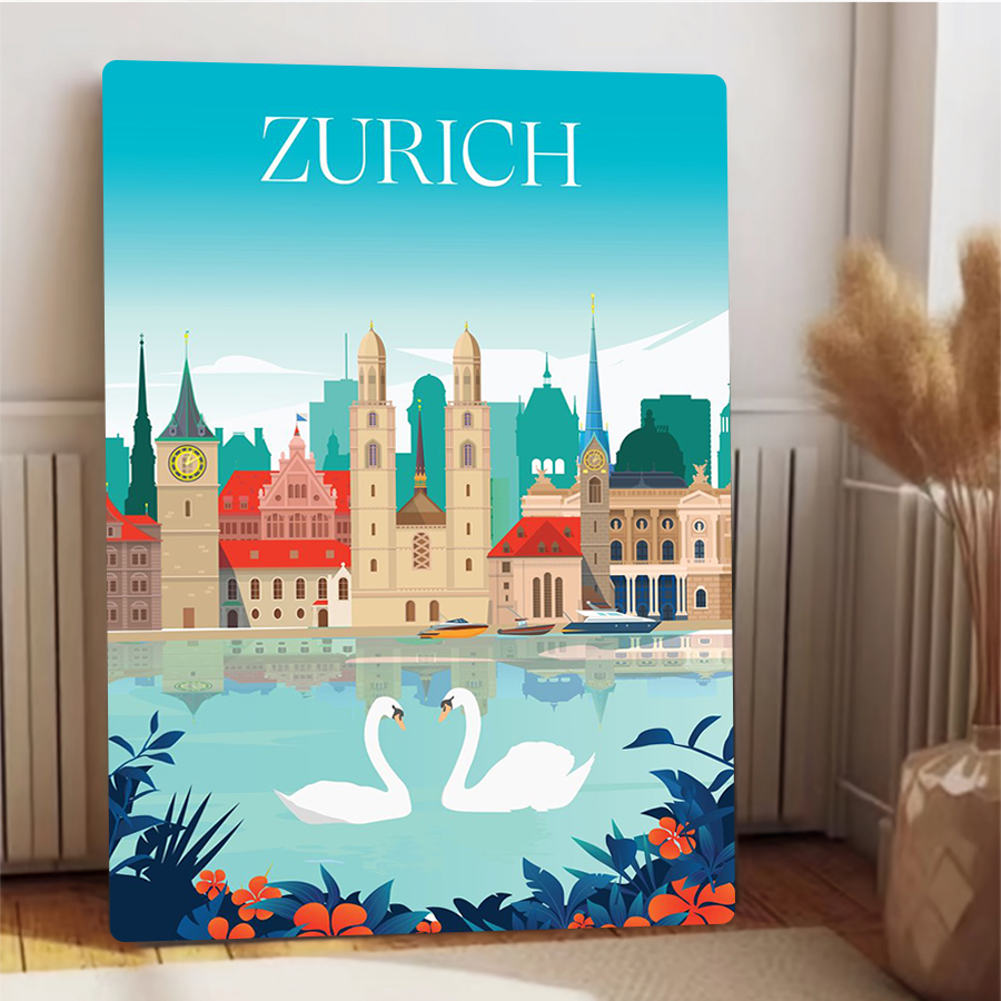 Zurich City Skyline with Lake  - Home Decor Zurich のレビューと価格