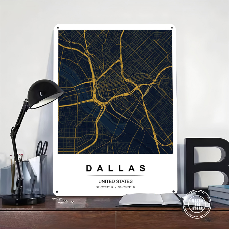 Dallas City Map Art Printed Po - Home Decor Dallas のレビューと価格