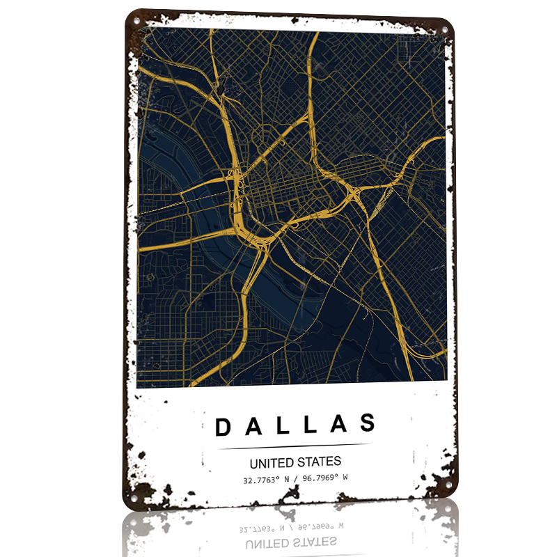 Dallas City Map Art Printed Po - Home Decor Dallas のレビューと価格