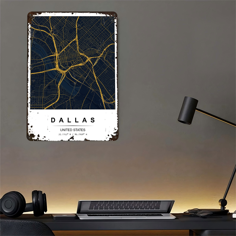 Dallas City Map Art Printed Po - Home Decor Dallas のレビューと価格