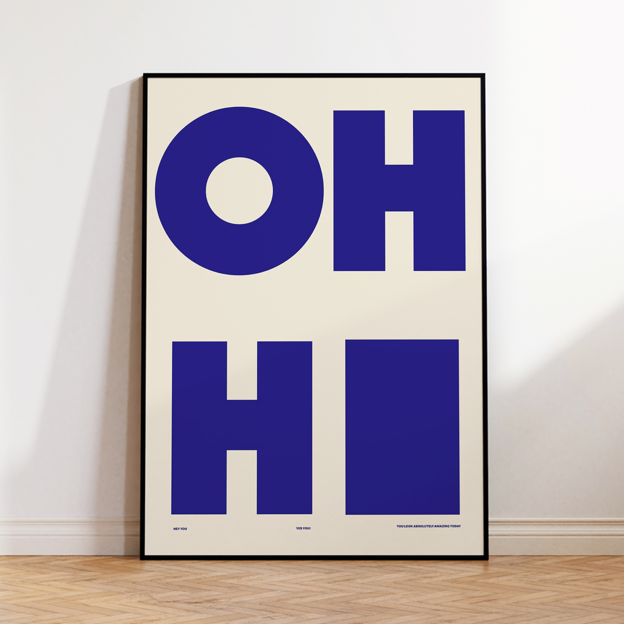 Modern,Minimalist OH HI Blue W - Home Decor Foto のレビューと価格