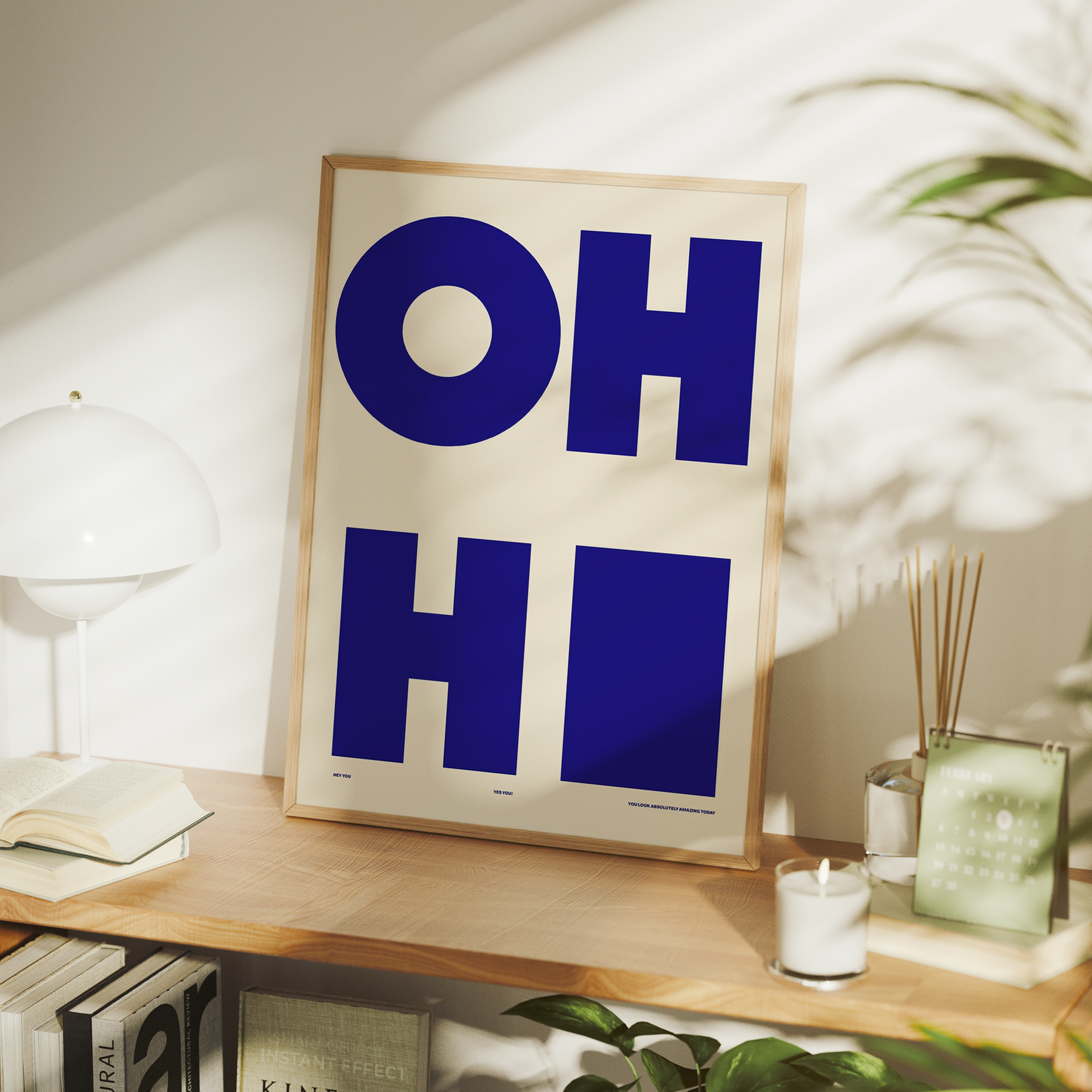 Modern,Minimalist OH HI Blue W - Home Decor Foto のレビューと価格