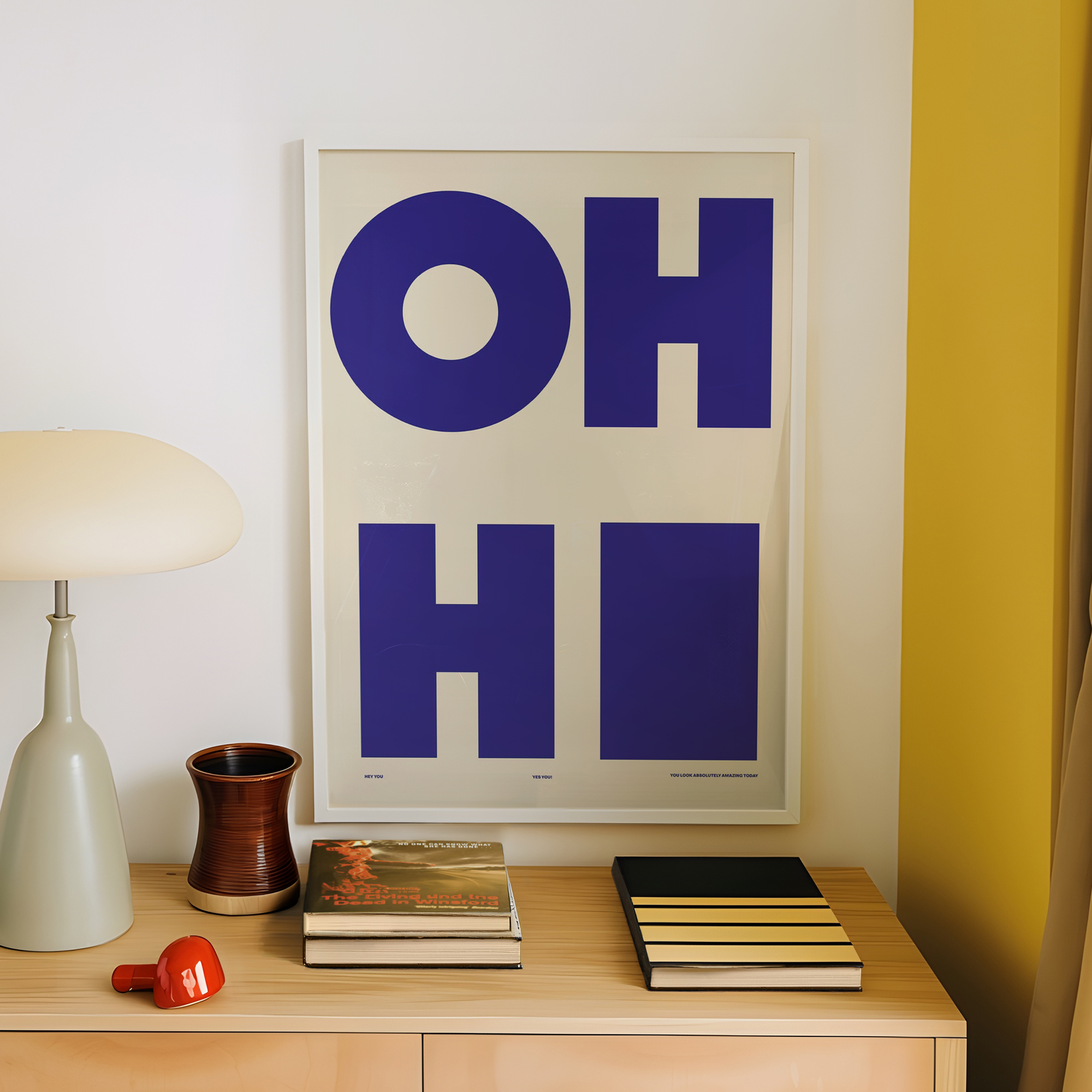 Modern,Minimalist OH HI Blue W - Home Decor Foto のレビューと価格