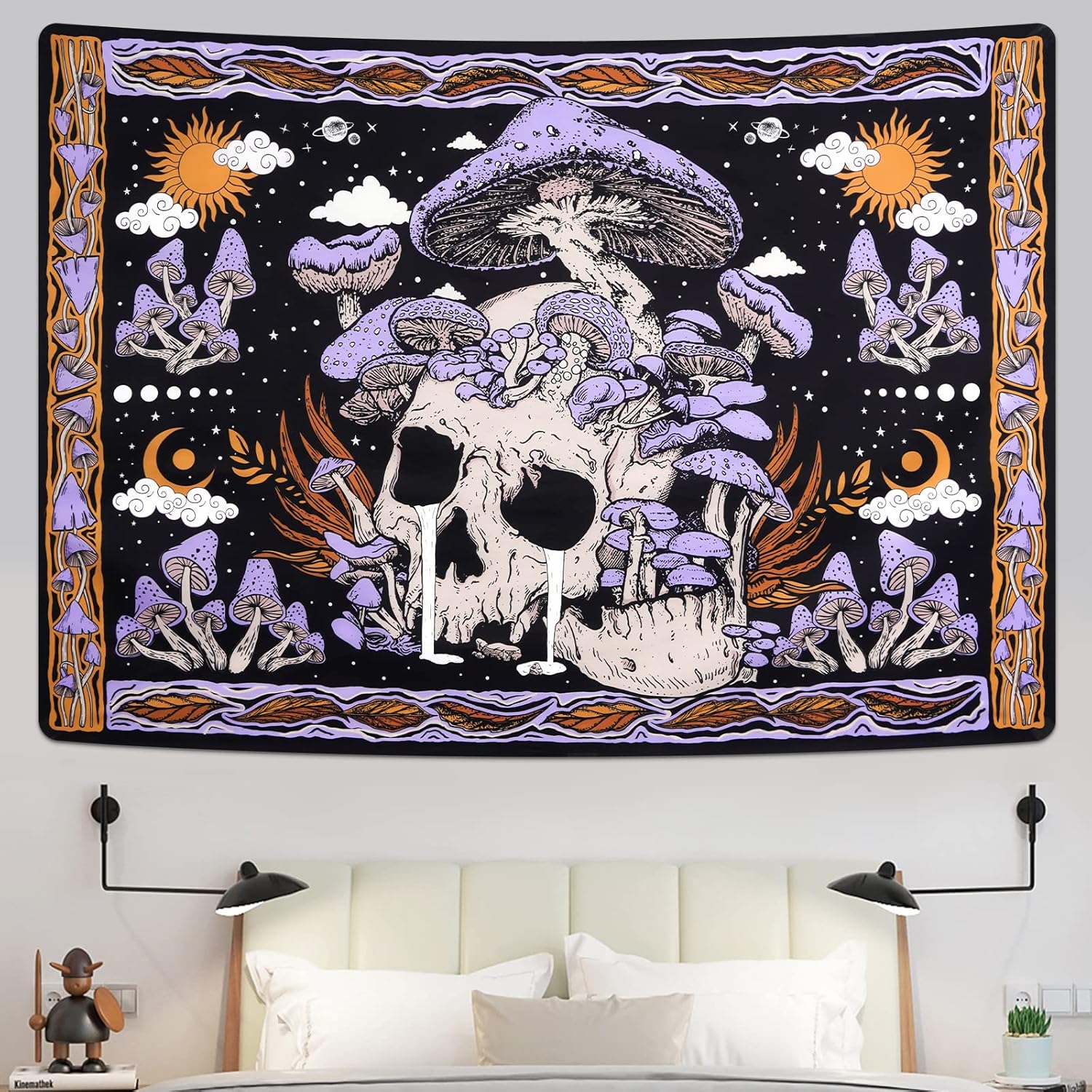 Trippy Purple Mushroom Skull T - Home Decor Quirky のレビューと価格