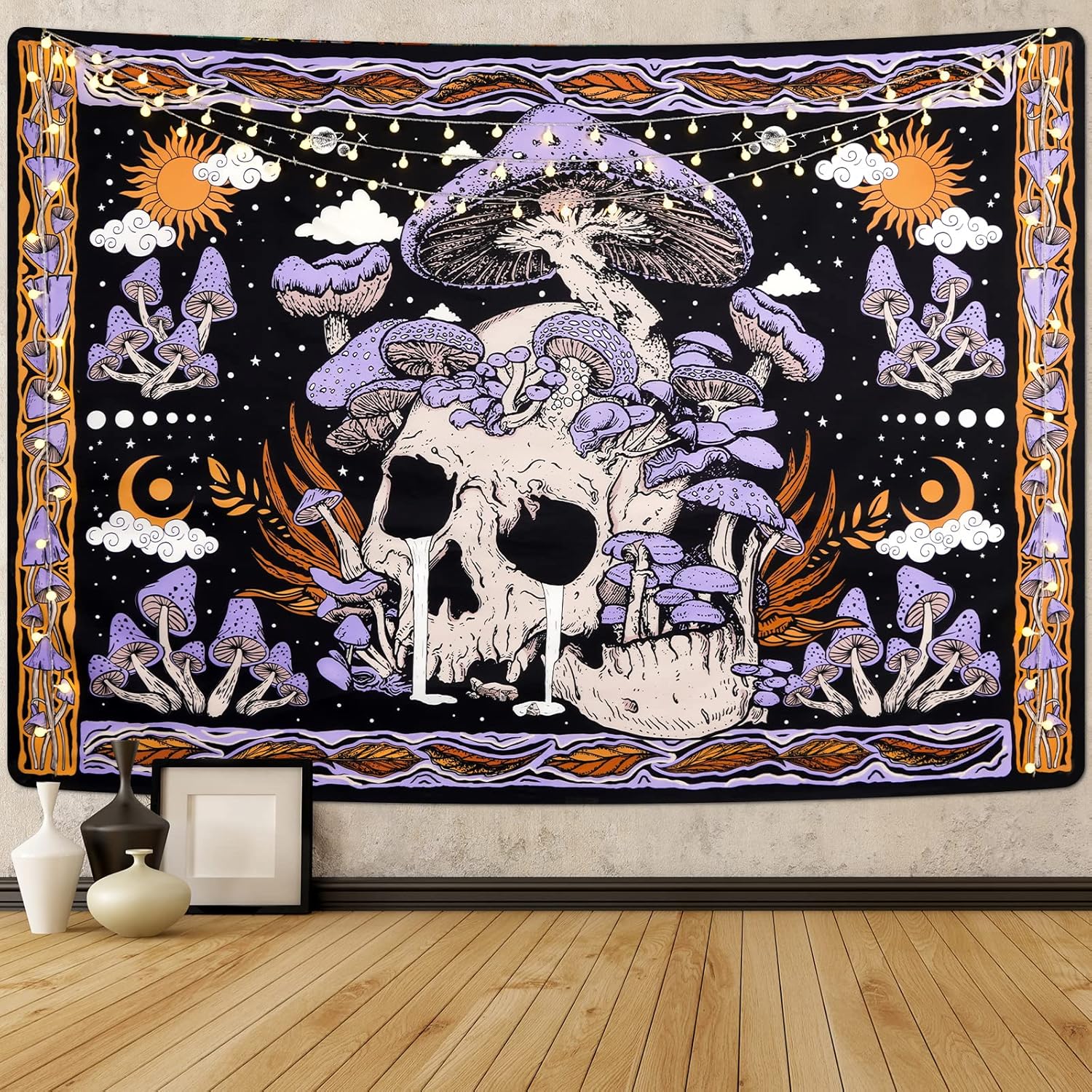 Trippy Purple Mushroom Skull T - Home Decor Quirky のレビューと価格