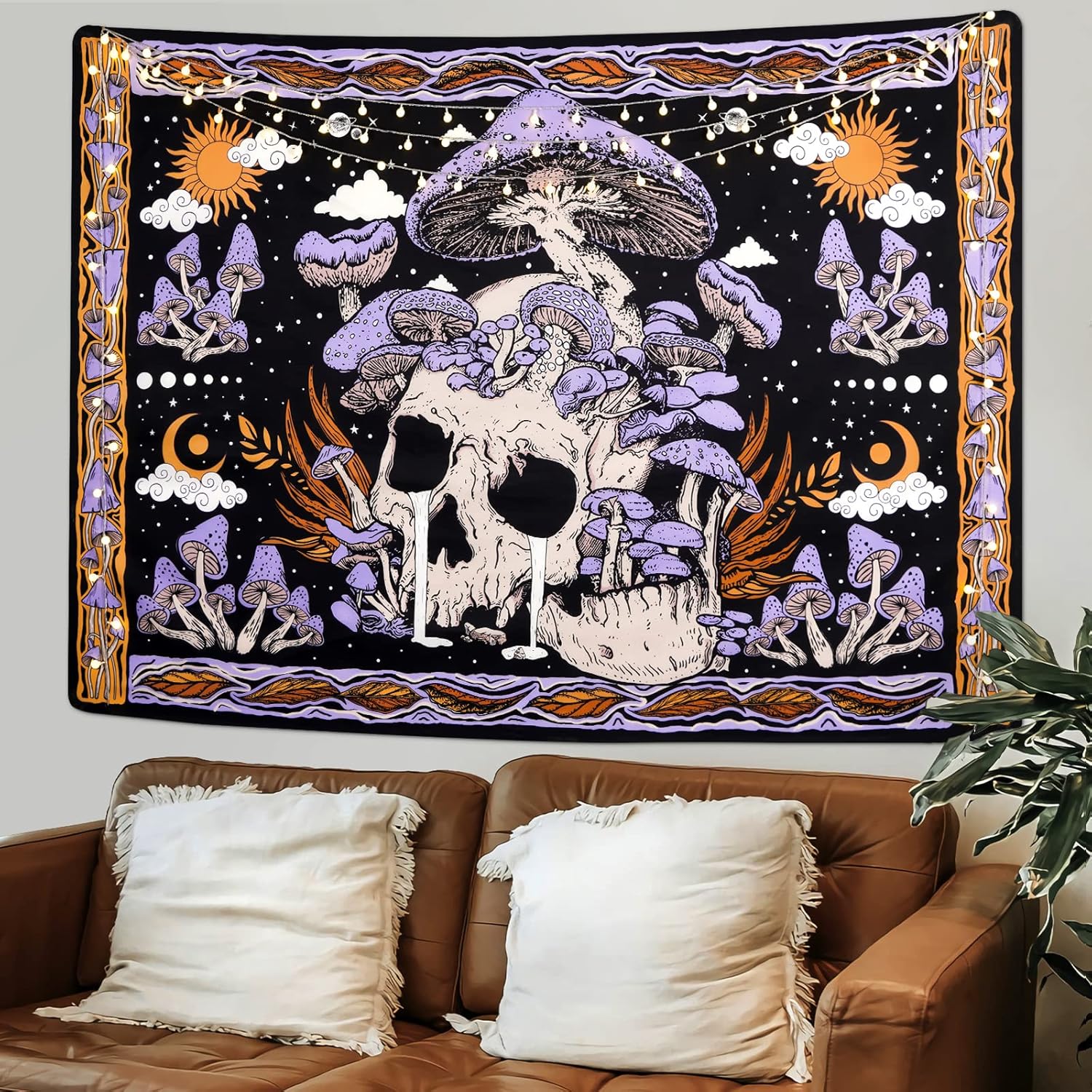 Trippy Purple Mushroom Skull T - Home Decor Quirky のレビューと価格
