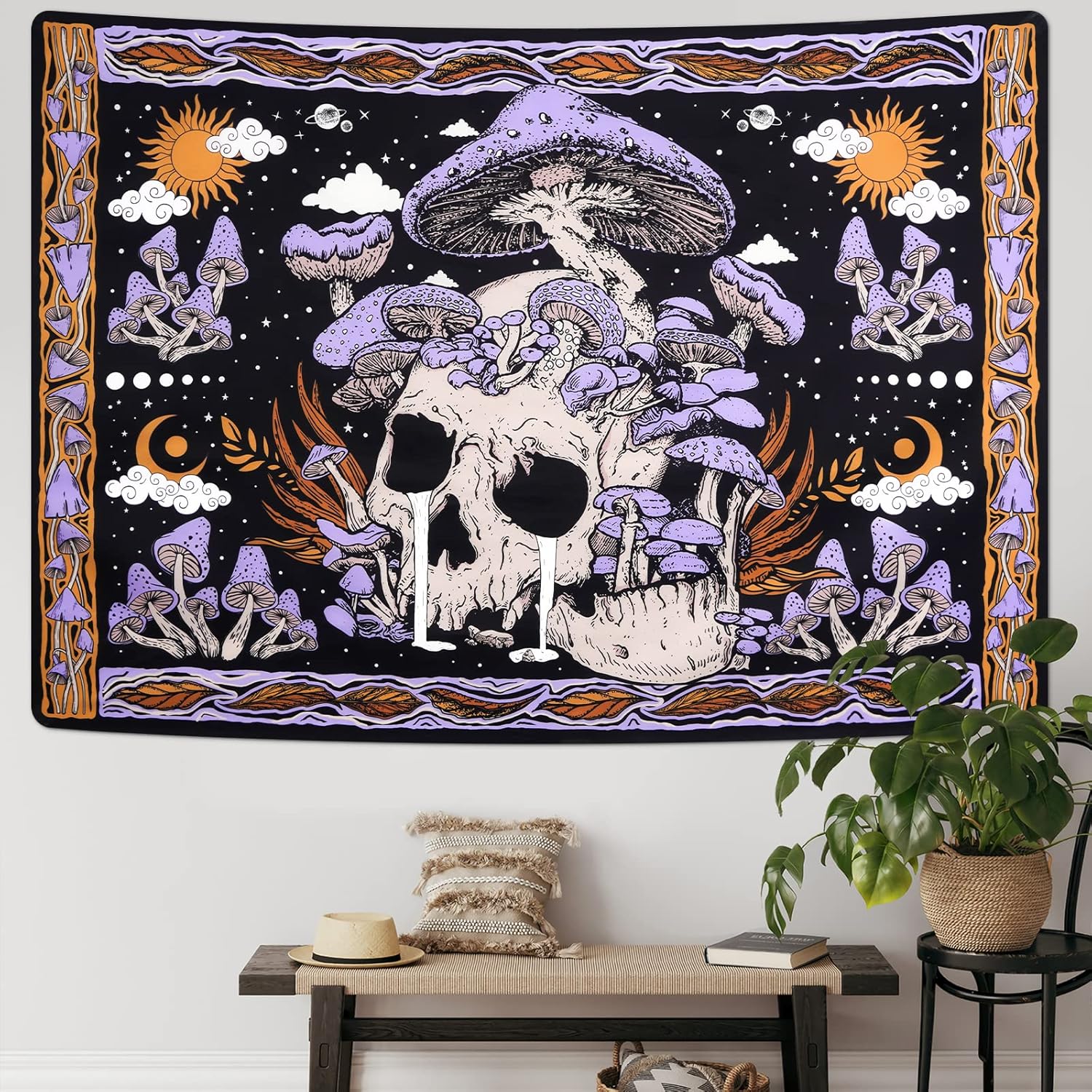 Trippy Purple Mushroom Skull T - Home Decor Quirky のレビューと価格
