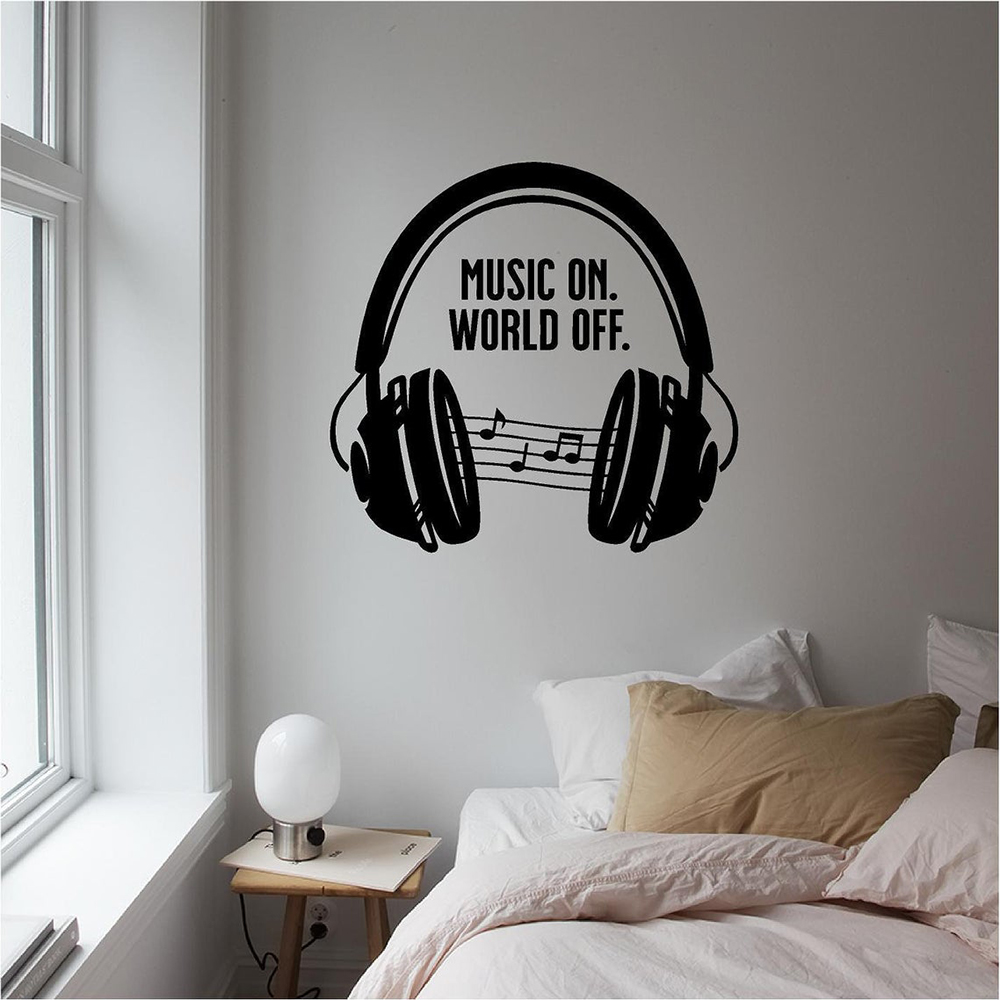 Music headset Wall Decals Quot - Home Decor Quotes On Wall のレビューと価格