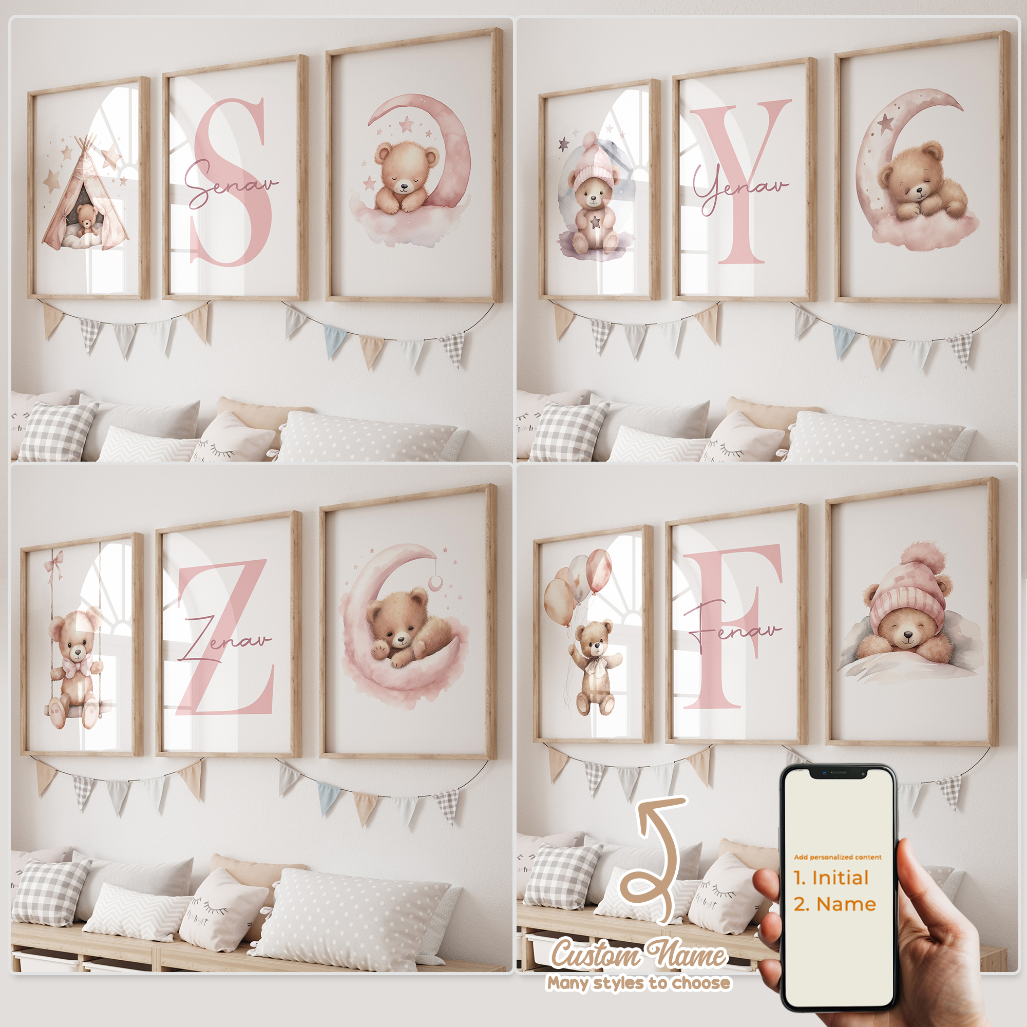 3pcs Personalized Custom Name  - Home Decor Foto のレビューと価格