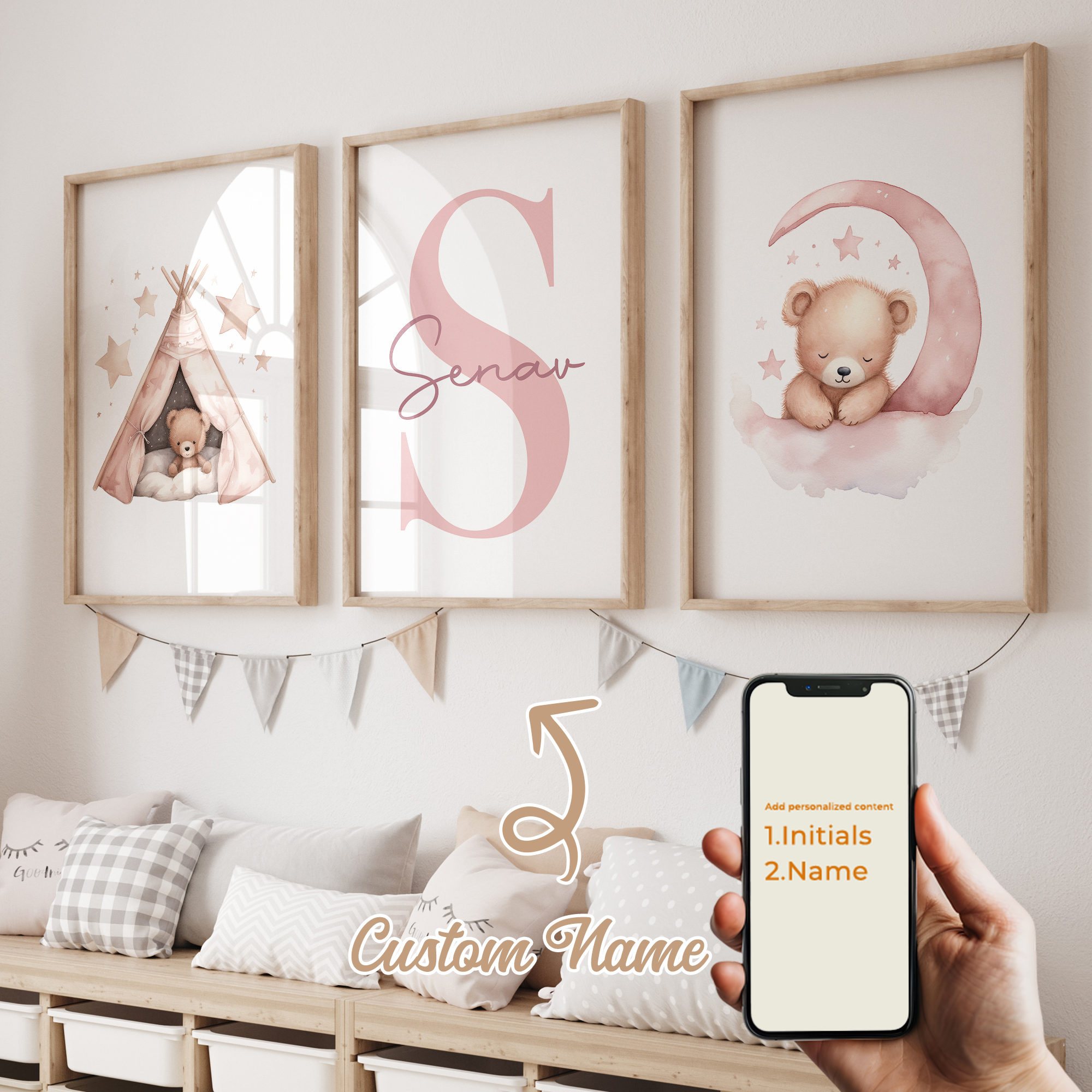 3pcs Personalized Custom Name  - Home Decor Foto のレビューと価格