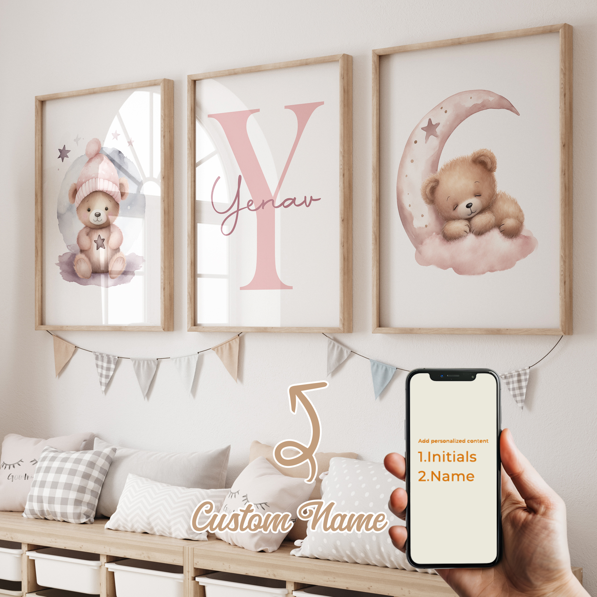 3pcs Personalized Custom Name  - Home Decor Foto のレビューと価格