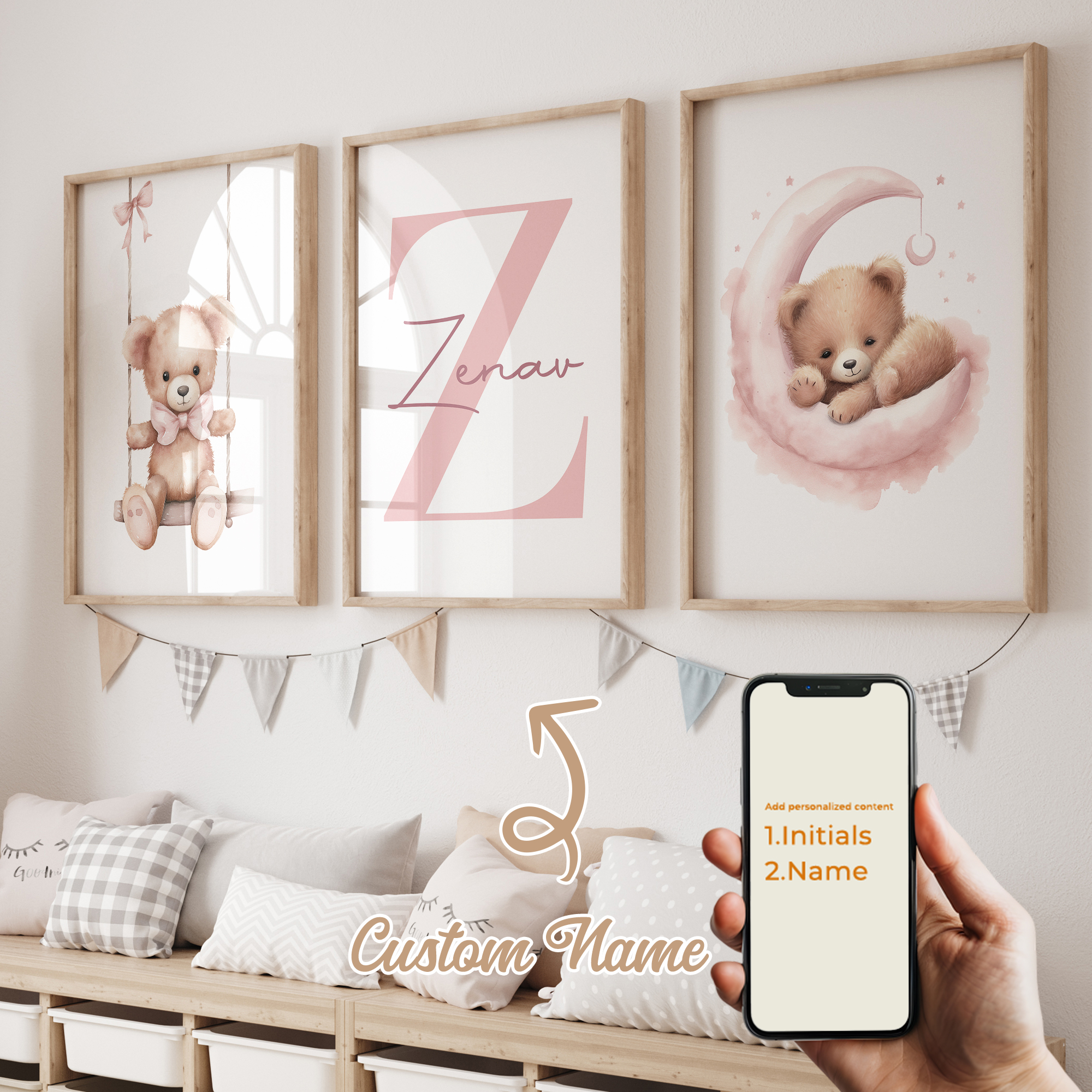 3pcs Personalized Custom Name  - Home Decor Foto のレビューと価格